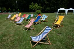 deckchairs in a park